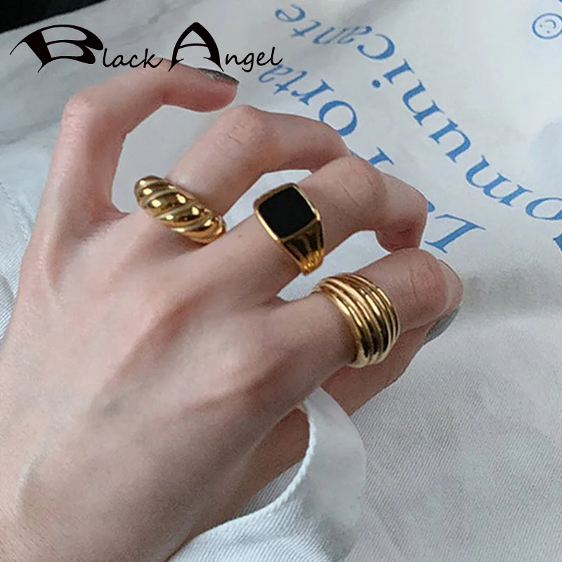 BLACK ANGEL New 925 Sterling Silver Rings for Women Personality Gold Glossy Screw thread Fashion Elegant Student Party Jewelry
BLACK ANGEL New 925 Sterling Silver Rings for Women Personality Gold Glossy Screw thread Fashion Elegant Student Party Jewelry
