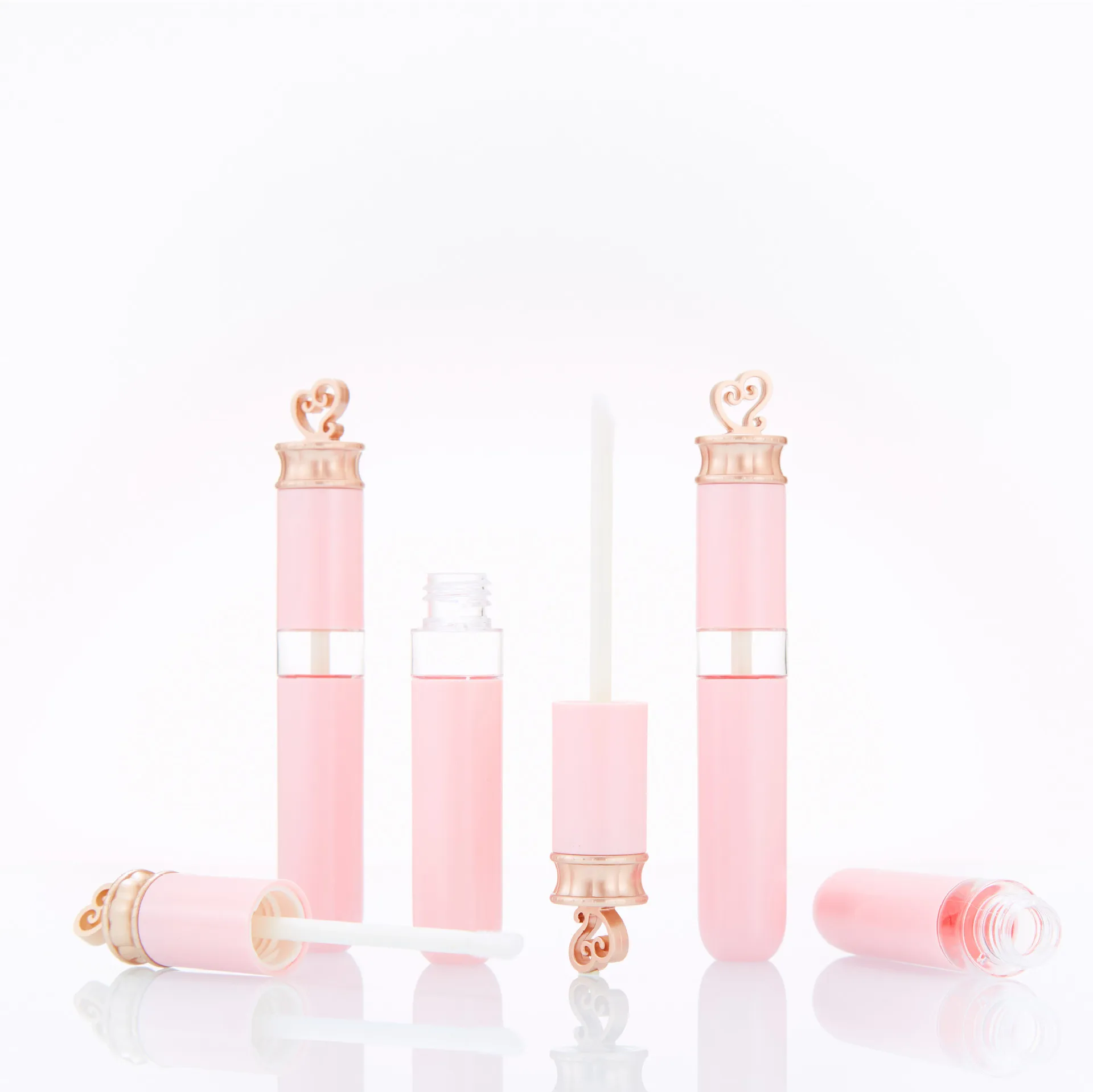 5 Pcs 6ml Pink Empty Lip Gloss Tubes With Gold Heart Shape Top Diy Lipstick Cosmetic Packaging Container
5 Pcs 6ml Pink Empty Lip Gloss Tubes With Gold Heart Shape Top Diy Lipstick Cosmetic Packaging Container