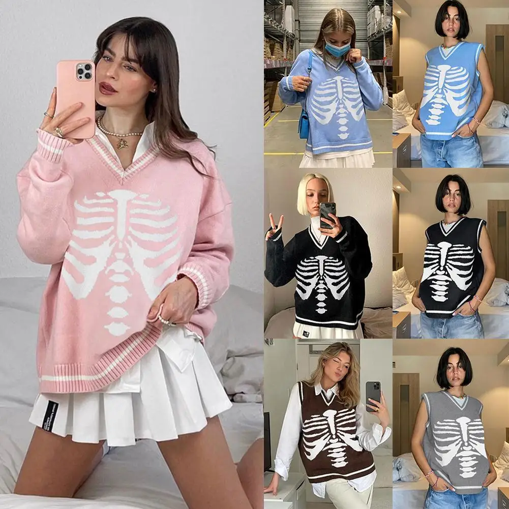 Print Streetwear /VestOversized Sweater Women's Casual Autumn Winter Knitted Jumper Fashion Loose Knitwear Pullovers
Print Streetwear /VestOversized Sweater Women's Casual Autumn Winter Knitted Jumper Fashion Loose Knitwear Pullovers