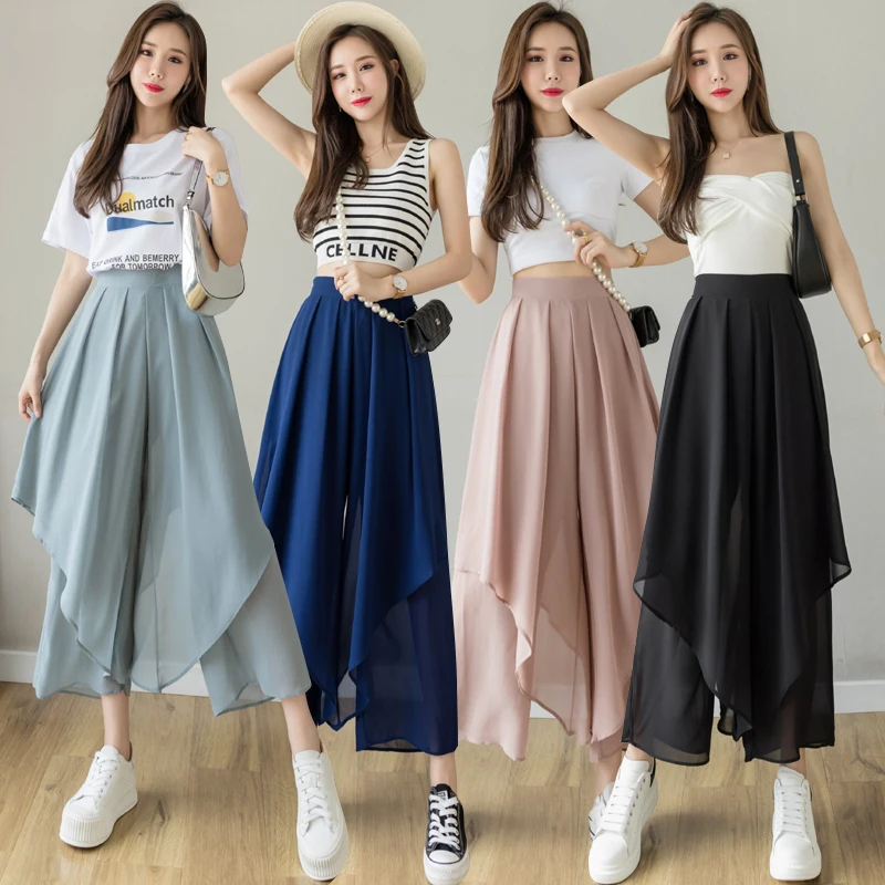 2021 summer new style irregular chiffon wide-leg pants Korean elastic waist casual pants nine minutes hakama 1036#
2021 summer new style irregular chiffon wide-leg pants Korean elastic waist casual pants nine minutes hakama 1036#