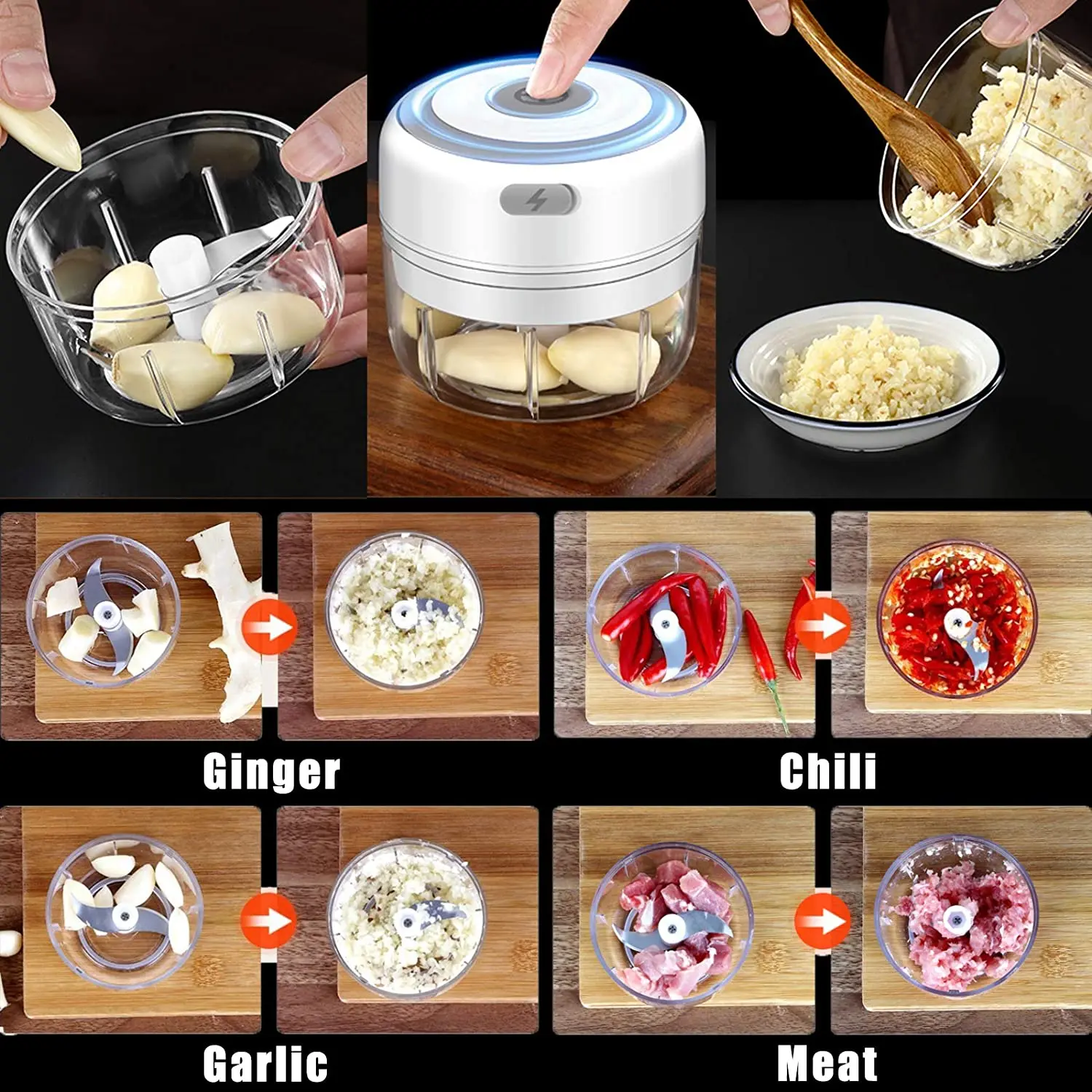 Electric Food Crusher Mini Garlic Press Garlic Crusher Vegetable Chopper For Kitchen Crushed Garlic Crushed Ginger Crushed Chili
Electric Food Crusher Mini Garlic Press Garlic Crusher Vegetable Chopper For Kitchen Crushed Garlic Crushed Ginger Crushed Chili
