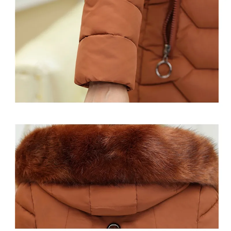 Middle-aged Women Winter Parka Cotton Padded Hooded Jacket Plus size 5XL Warm Thick Long Outerwear Loose Women's Fur Collar Coat
Middle-aged Women Winter Parka Cotton Padded Hooded Jacket Plus size 5XL Warm Thick Long Outerwear Loose Women's Fur Collar Coat