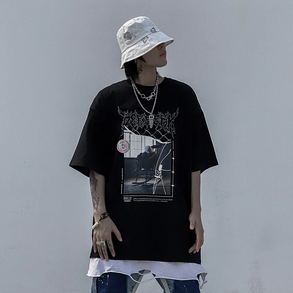 2021 Summer Man oversized Printed Short Sleeve T-shirts Men's Fashion High Street Half Sleeve Streetwear Loose Couple's T-shirt
2021 Summer Man oversized Printed Short Sleeve T-shirts Men's Fashion High Street Half Sleeve Streetwear Loose Couple's T-shirt