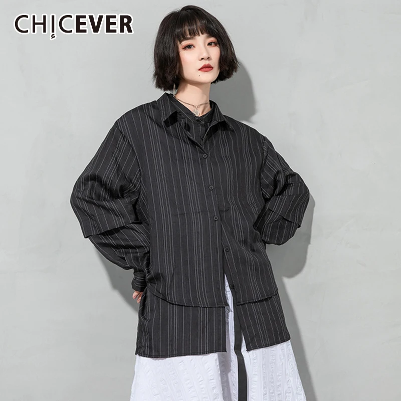 Рубашка-обманка CHICEVER для женщин, свободная, полосатая, с длинным рукавом, оверсайз, прямая, элегантная, 2021
Рубашка-обманка CHICEVER для женщин, свободная, полосатая, с длинным рукавом, оверсайз, прямая, элегантная, 2021
