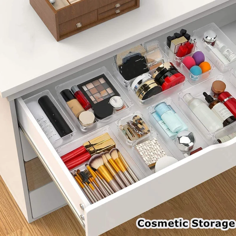 9 Pcs Clear Drawer Organizer Trays Assorted 4-Size Drawer Dividers, Versatile Storage Boxes Makeup Organiser Set
9 Pcs Clear Drawer Organizer Trays Assorted 4-Size Drawer Dividers, Versatile Storage Boxes Makeup Organiser Set