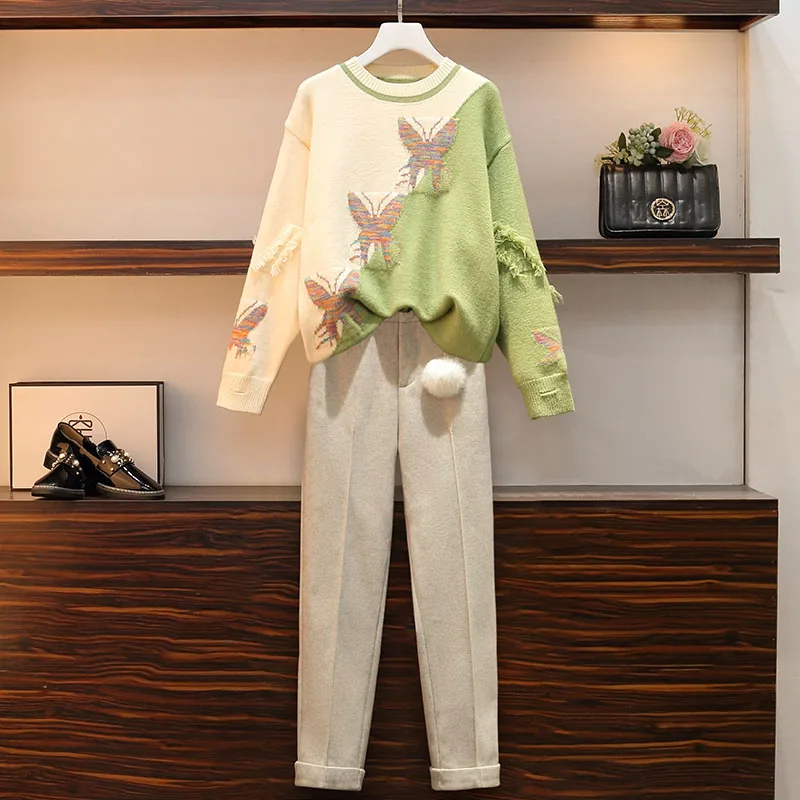 Fashion Knitted Two-Piece Suits Women Spring Long Sleeve Contrast Color Knitwear Tops And Harem Pants Casual Tracksuit Female
Fashion Knitted Two-Piece Suits Women Spring Long Sleeve Contrast Color Knitwear Tops And Harem Pants Casual Tracksuit Female