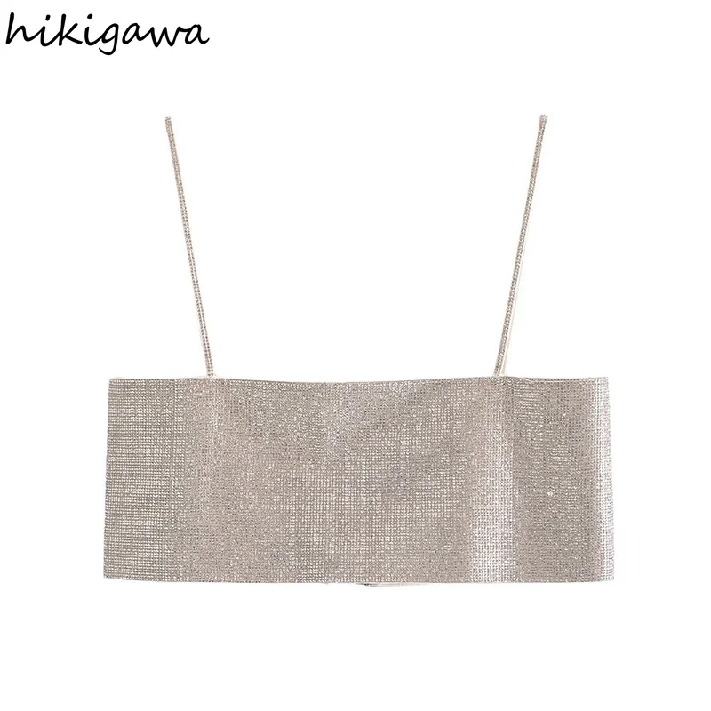 Hikigawa Sexy Fashion Shiny Sequin Crop Tank Tops New Women Chic Thin Spaghetti Strap High Street Ladies Short Slim Camis
Hikigawa Sexy Fashion Shiny Sequin Crop Tank Tops New Women Chic Thin Spaghetti Strap High Street Ladies Short Slim Camis