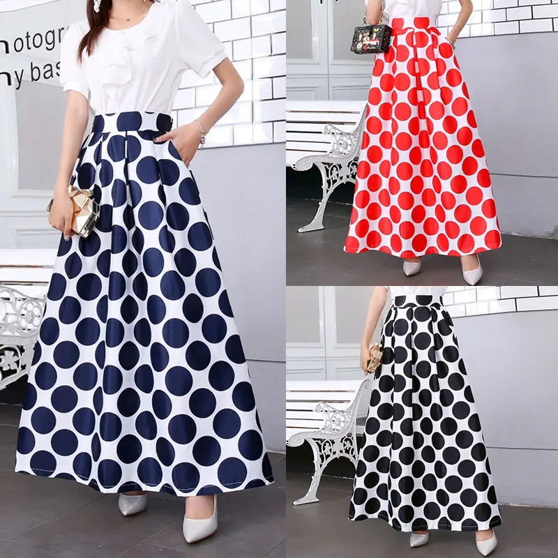 Fashion Polka Dots Summer Skirts Womens Fluffy Skirt High Waist Pockets Long Vintage Print Maxi Chic Pleated Skirt
Fashion Polka Dots Summer Skirts Womens Fluffy Skirt High Waist Pockets Long Vintage Print Maxi Chic Pleated Skirt