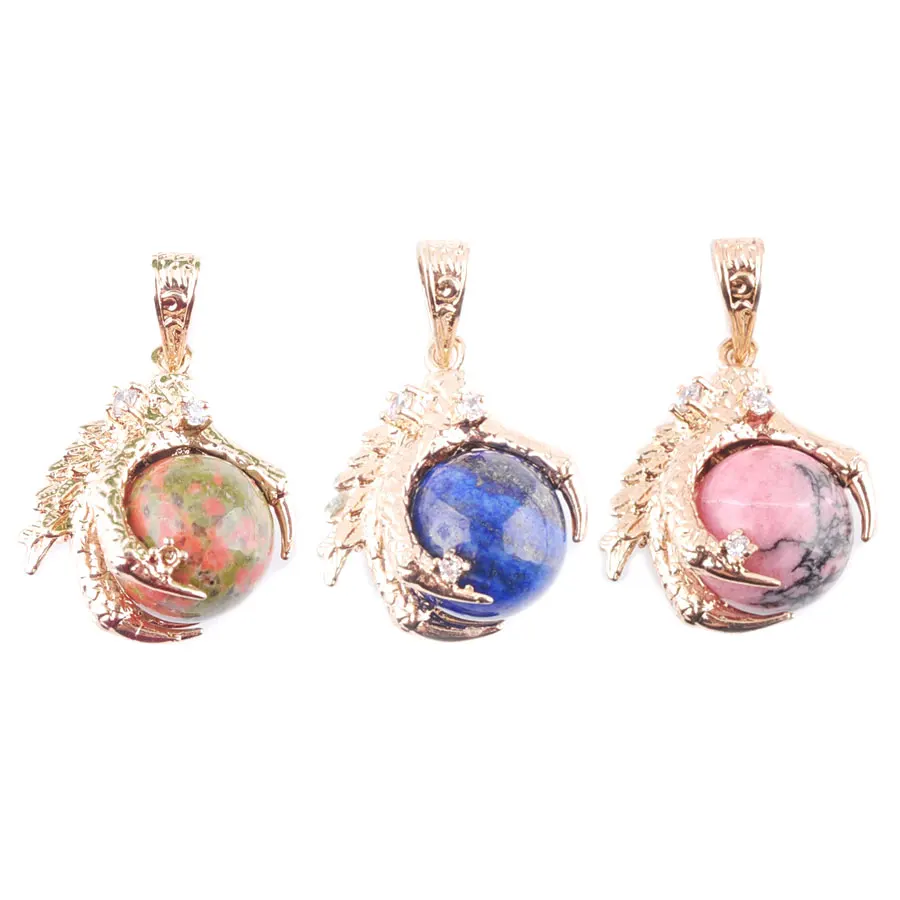 WOJIAER 1Pcs Dragon Claw Round Ball Pendant Natural Stone Lapis Beads Gold-color Jewelry for Men And Women Reiki Gem Gift BN308
WOJIAER 1Pcs Dragon Claw Round Ball Pendant Natural Stone Lapis Beads Gold-color Jewelry for Men And Women Reiki Gem Gift BN308