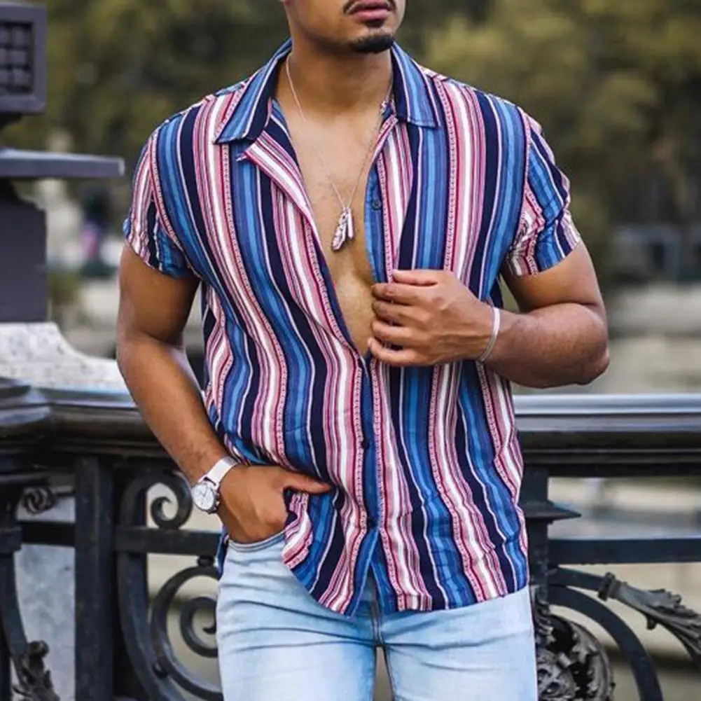 Vintage Mens Striped Printing Lapel Shirts 2021 Summer Loose Short Sleeve Shirt For Men Fashion Button Tops Streetwear
Vintage Mens Striped Printing Lapel Shirts 2021 Summer Loose Short Sleeve Shirt For Men Fashion Button Tops Streetwear