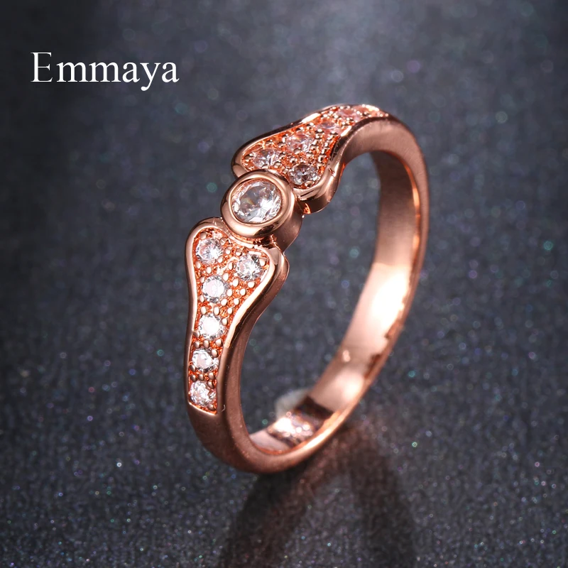 Кольцо Emmaya женское классическое круглое с крошечным круглым кубическим камнем