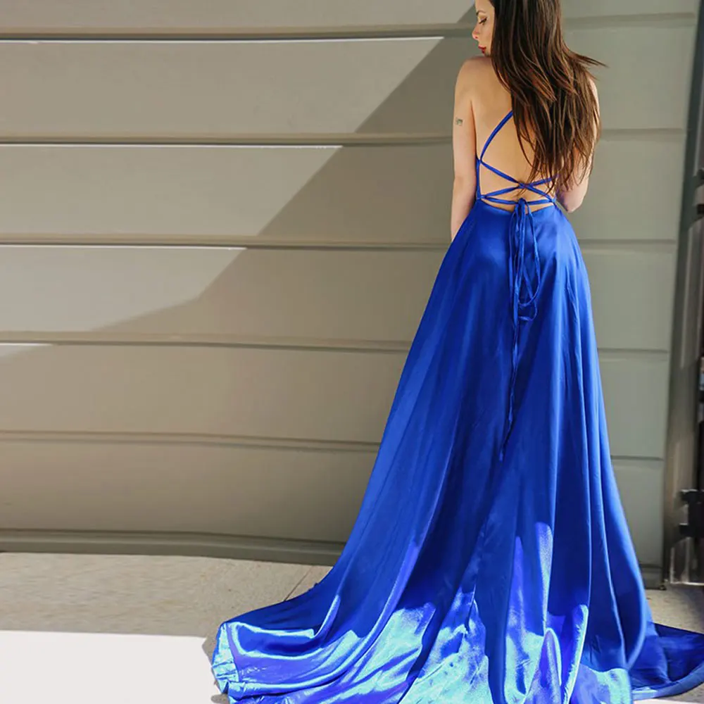 Banbage Evening Dresses A-line Hunter Spaghetti strap Sweep/Brush Floor length Party Gowns Front/Side Slit Sleeveless
Banbage Evening Dresses A-line Hunter Spaghetti strap Sweep/Brush Floor length Party Gowns Front/Side Slit Sleeveless