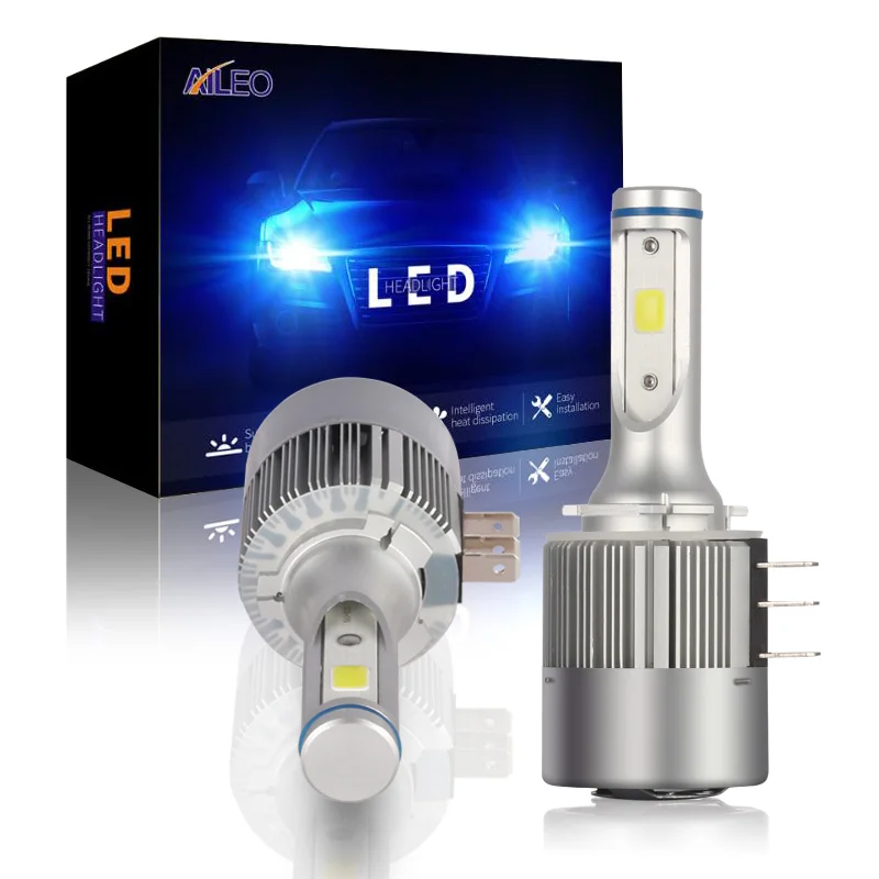Мощный светодиодный светильник AILEO H15 с COB чипом 72 Вт 8000 лм дальнего света для Audi