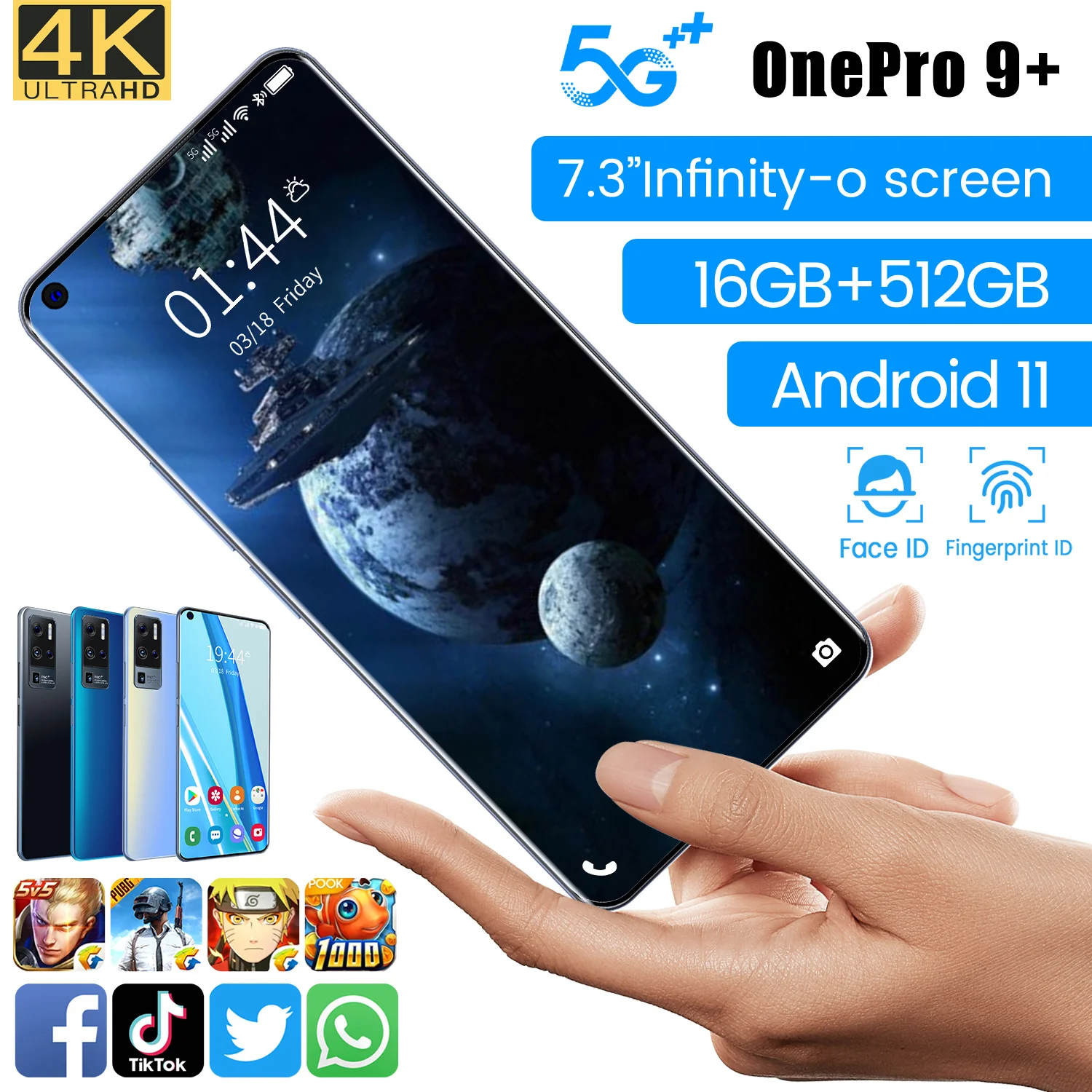2021 New 7.3-inch Left Digging Screen 5G Smartphone with 16GB+512GB Large Memory for Oneplus 9 Pro Huawei Samsung Mobile Phone
2021 New 7.3-inch Left Digging Screen 5G Smartphone with 16GB+512GB Large Memory for Oneplus 9 Pro Huawei Samsung Mobile Phone