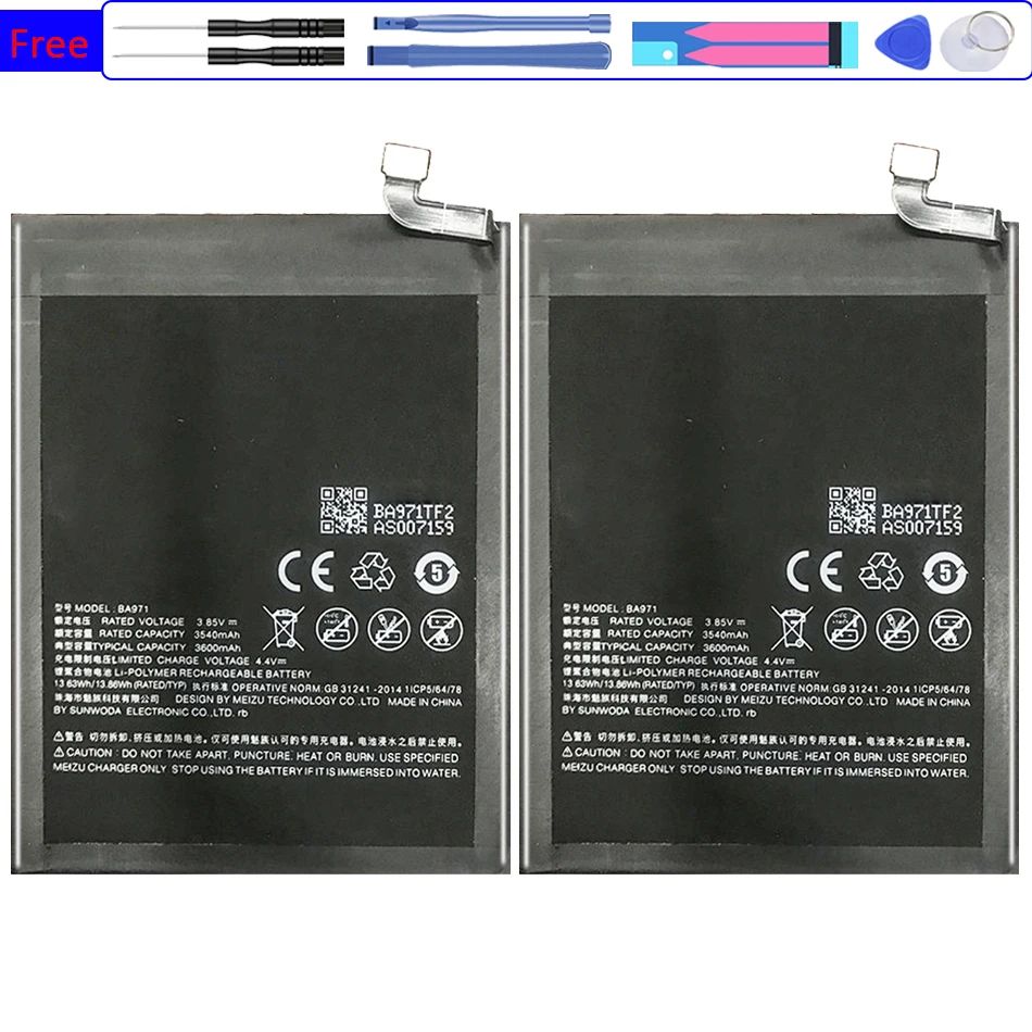 BA971 Battery 3600mAh For Meizu 16s M971Q/C/Y Mobile Phone Bateria
BA971 Battery 3600mAh For Meizu 16s M971Q/C/Y Mobile Phone Bateria