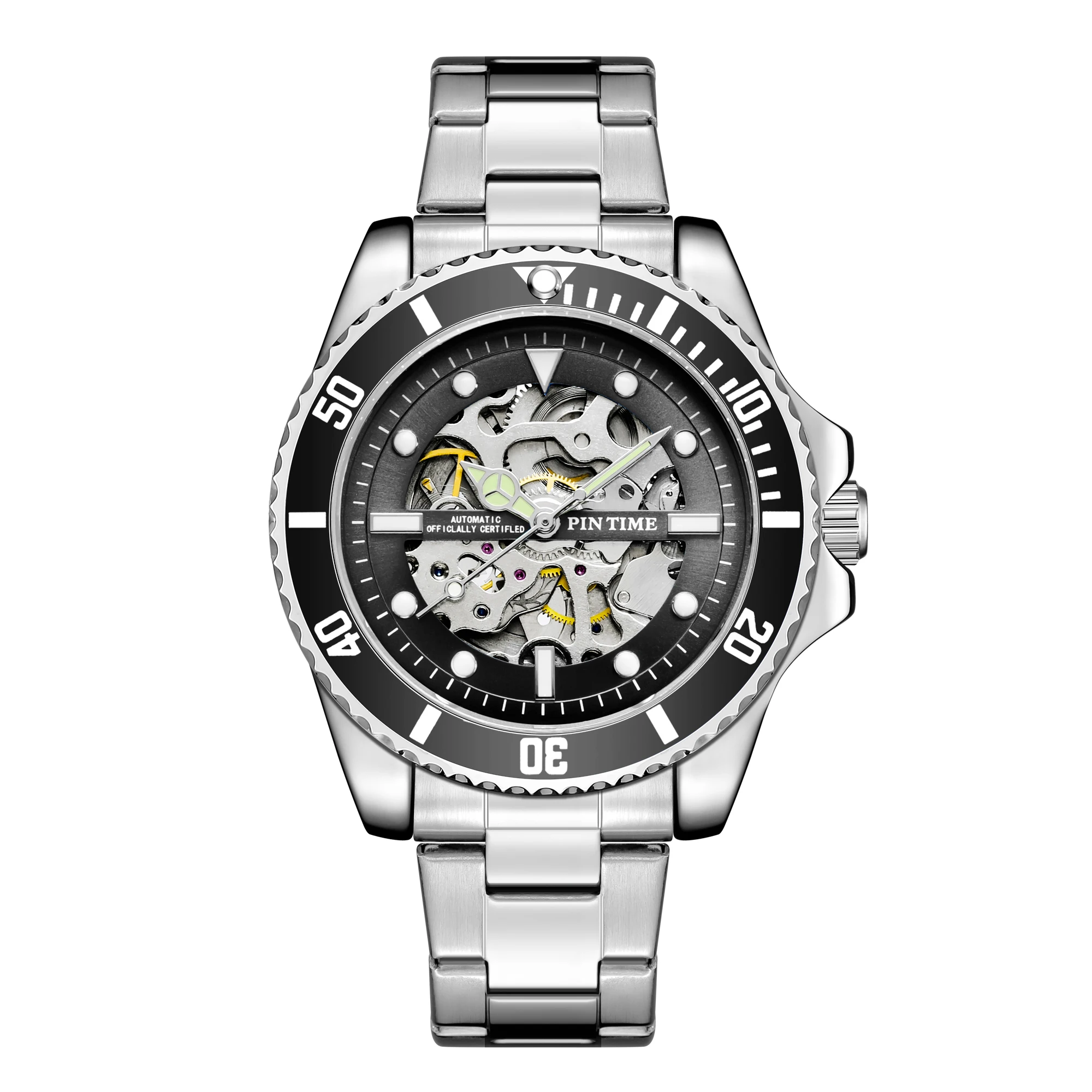 Men Automatic Watch Hollow Skeleton Dial Luminous Waterproof Stainless Steel Mechanical Wristwatch Rotate Bezel Self-Wind Watch 
Men Automatic Watch Hollow Skeleton Dial Luminous Waterproof Stainless Steel Mechanical Wristwatch Rotate Bezel Self-Wind Watch