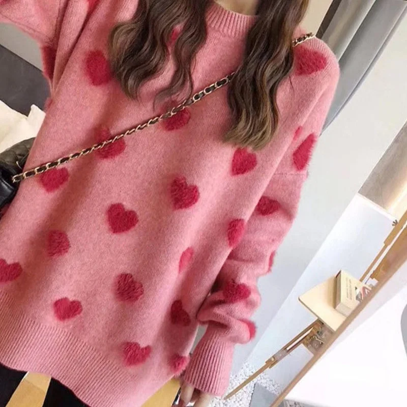 Sweater Women Lovely Pullovers Autumn Winter Loose Knitted Sweaters Oversize Ladies Long Sleeve Jumper Women Tops Ropa Mujer
Sweater Women Lovely Pullovers Autumn Winter Loose Knitted Sweaters Oversize Ladies Long Sleeve Jumper Women Tops Ropa Mujer