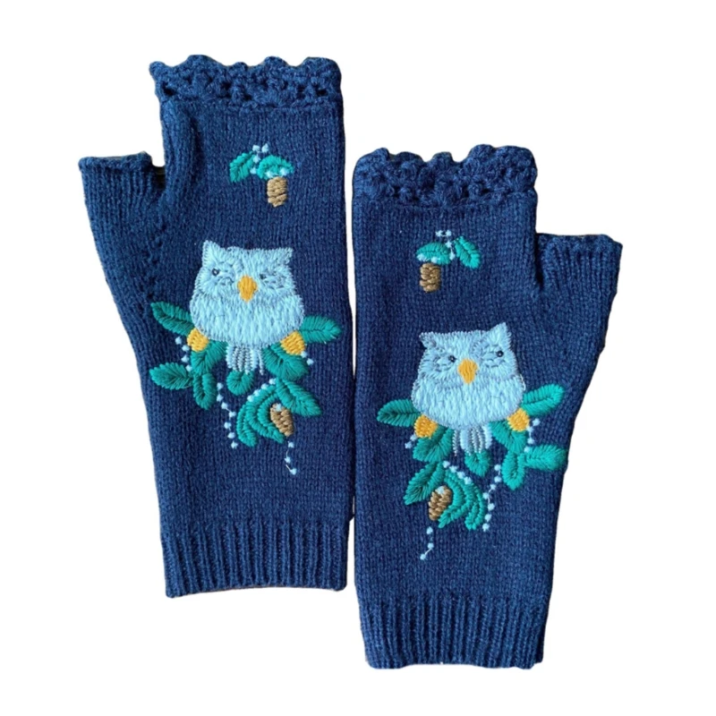 Винтажные вязаные перчатки с рисунком совы, теплые митенки без пальцев и с отверстием для большого пальца, зимние теплые перчатки
Винтажные вязаные перчатки с рисунком совы, теплые митенки без пальцев и с отверстием для большого пальца, зимние теплые перчатки