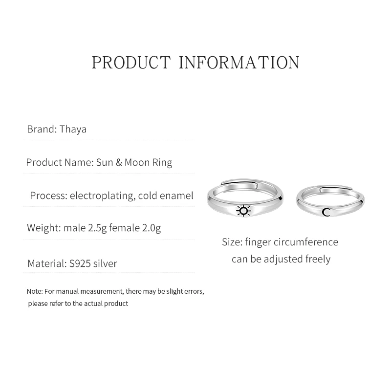 Thaya Real 925 Sterling Silver Ring Black Enamel Blue Moon Star Lover Couple Ring For Women Free Size Ring Fine Jewelry Gift
Thaya Real 925 Sterling Silver Ring Black Enamel Blue Moon Star Lover Couple Ring For Women Free Size Ring Fine Jewelry Gift