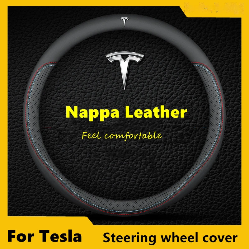 For Tesla Model 3 Y 2019 2020 2021 Nappa Real Leather Steering Wheel Cover 4 Seasons 36-39 CM Diameter Car Interior Accessories
For Tesla Model 3 Y 2019 2020 2021 Nappa Real Leather Steering Wheel Cover 4 Seasons 36-39 CM Diameter Car Interior Accessories