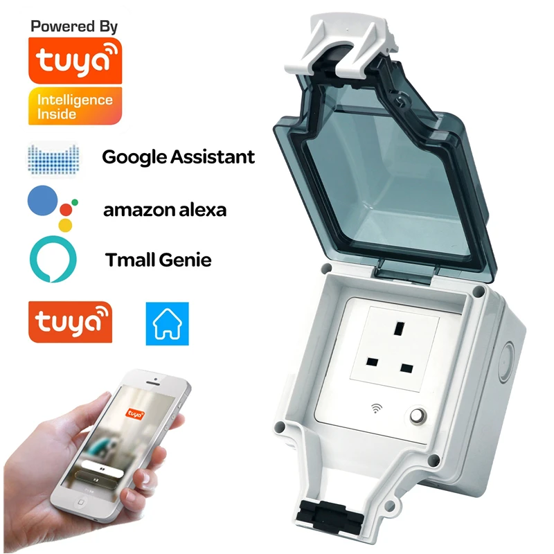 Tuya IP66 Waterproof Wifi Smart Power Socket, Timer Outdoor DE/EU/US/FR/IL/UK Plugs APP/Vocie Remote Control Works With Alexa 
Tuya IP66 Waterproof Wifi Smart Power Socket, Timer Outdoor DE/EU/US/FR/IL/UK Plugs APP/Vocie Remote Control Works With Alexa