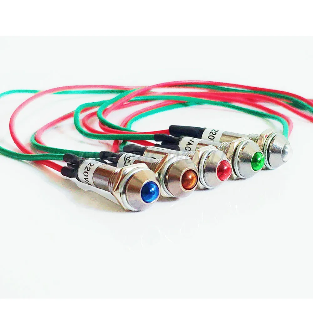 8mm Signal lamp with wire metal Indicator lights waterproof 12V 24V 220v power signal lamp LED indication mini indicator light
8mm Signal lamp with wire metal Indicator lights waterproof 12V 24V 220v power signal lamp LED indication mini indicator light