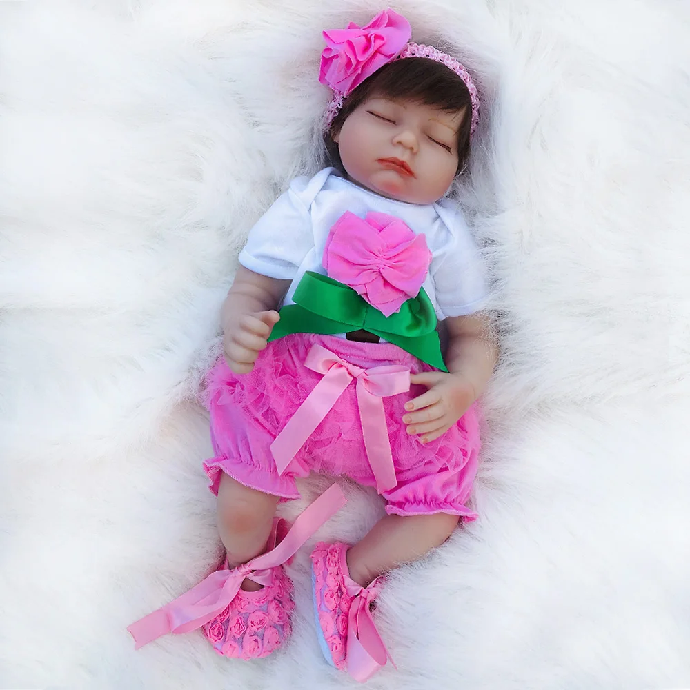 20" lifelike bebe reborn soft silicone doll 50cm sleeping newborn babies real children gift toys bonecas | Игрушки и хобби