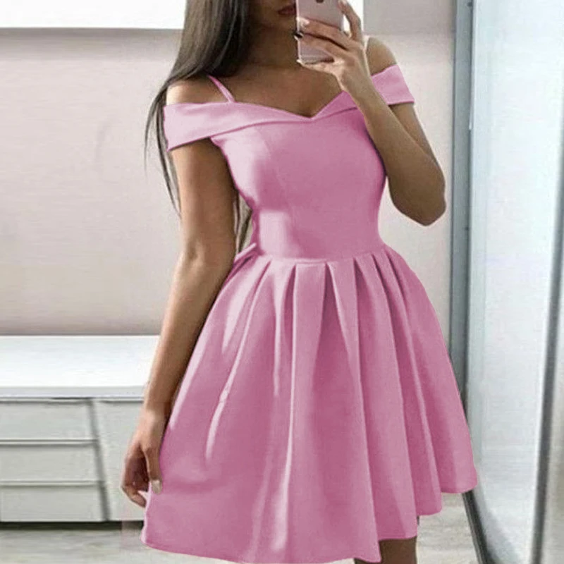 Elegant Slash Neck Strap Princess Dress Women Sexy Off Shoulder Backless Party Dress Lady Casual Solid A-Line Mini Dress Vestido
Elegant Slash Neck Strap Princess Dress Women Sexy Off Shoulder Backless Party Dress Lady Casual Solid A-Line Mini Dress Vestido