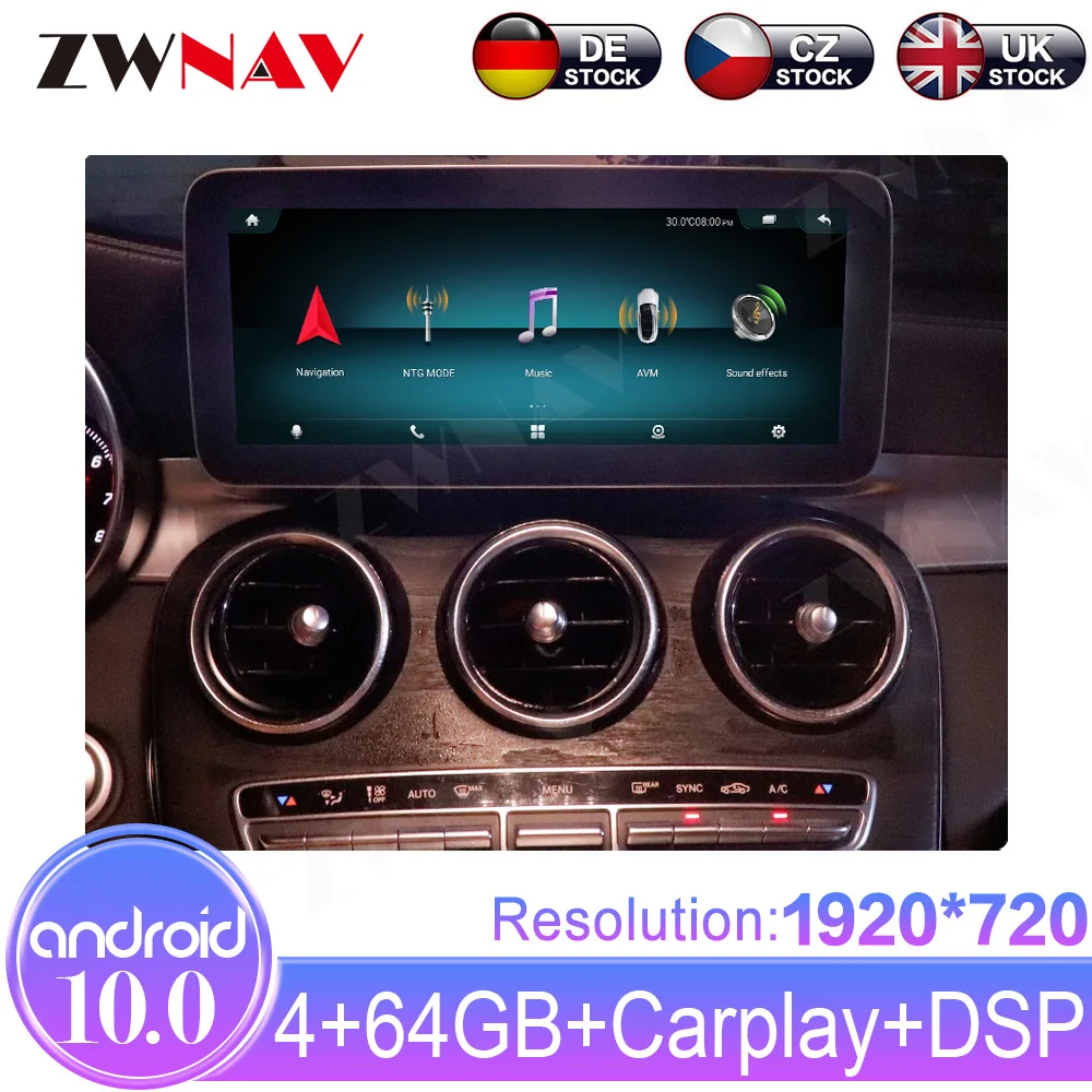Android 10.0 6+128GB For Mercedes-Benz C-Class C205 W205 NTG 4.5 Car Multimedia Radio Stereo GPS Navigation Player DSP Carplay
Android 10.0 6+128GB For Mercedes-Benz C-Class C205 W205 NTG 4.5 Car Multimedia Radio Stereo GPS Navigation Player DSP Carplay
