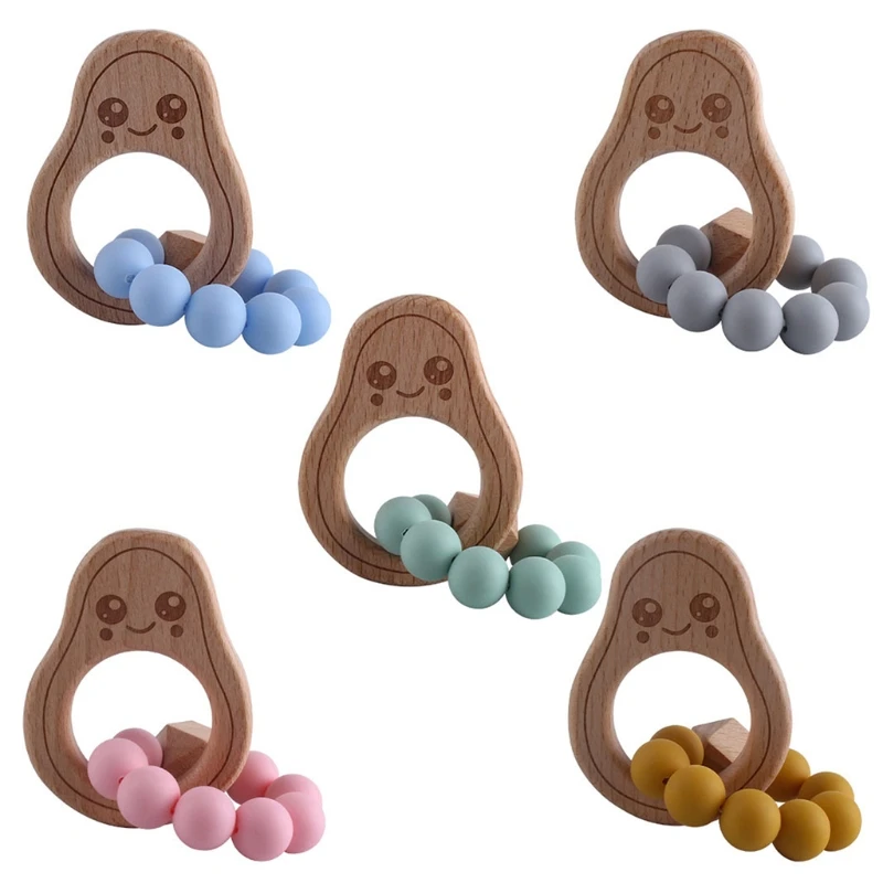 Baby Beech Wood Avocado Bracelet Teether Infants BPA Free Silicone Beads Teether P31B
Baby Beech Wood Avocado Bracelet Teether Infants BPA Free Silicone Beads Teether P31B