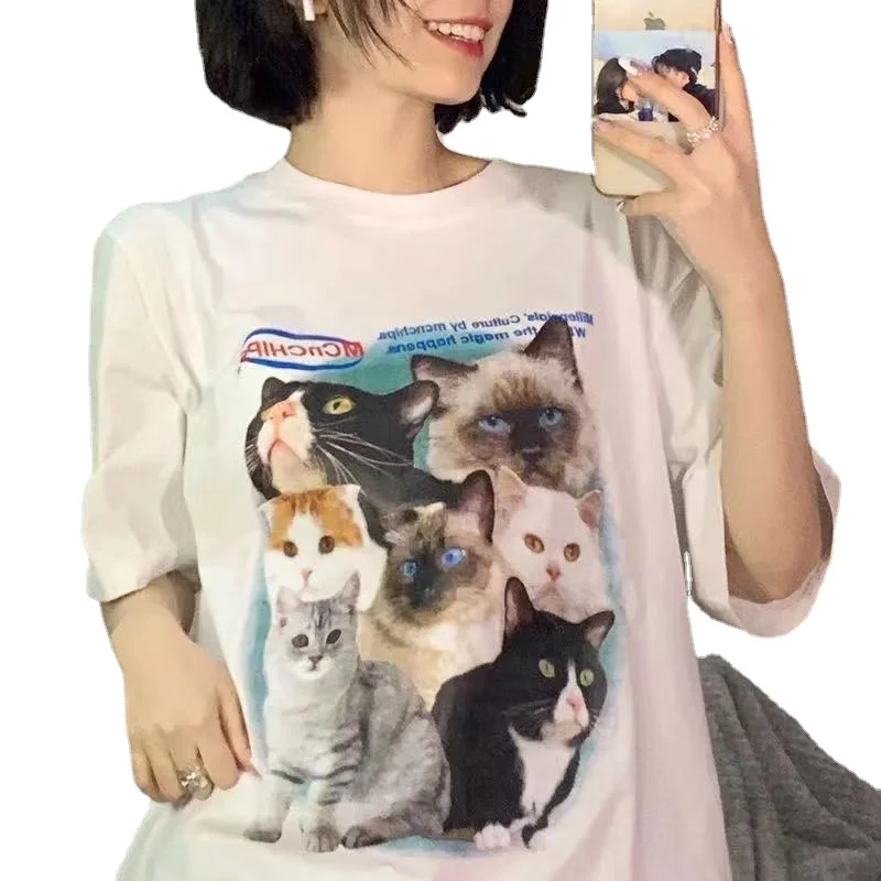Harajuku kitten print O-neck T-shirt Y2K casual streetwear 2021 super fire fashion casual T-shirt plus size women's clothes cute
Harajuku kitten print O-neck T-shirt Y2K casual streetwear 2021 super fire fashion casual T-shirt plus size women's clothes cute