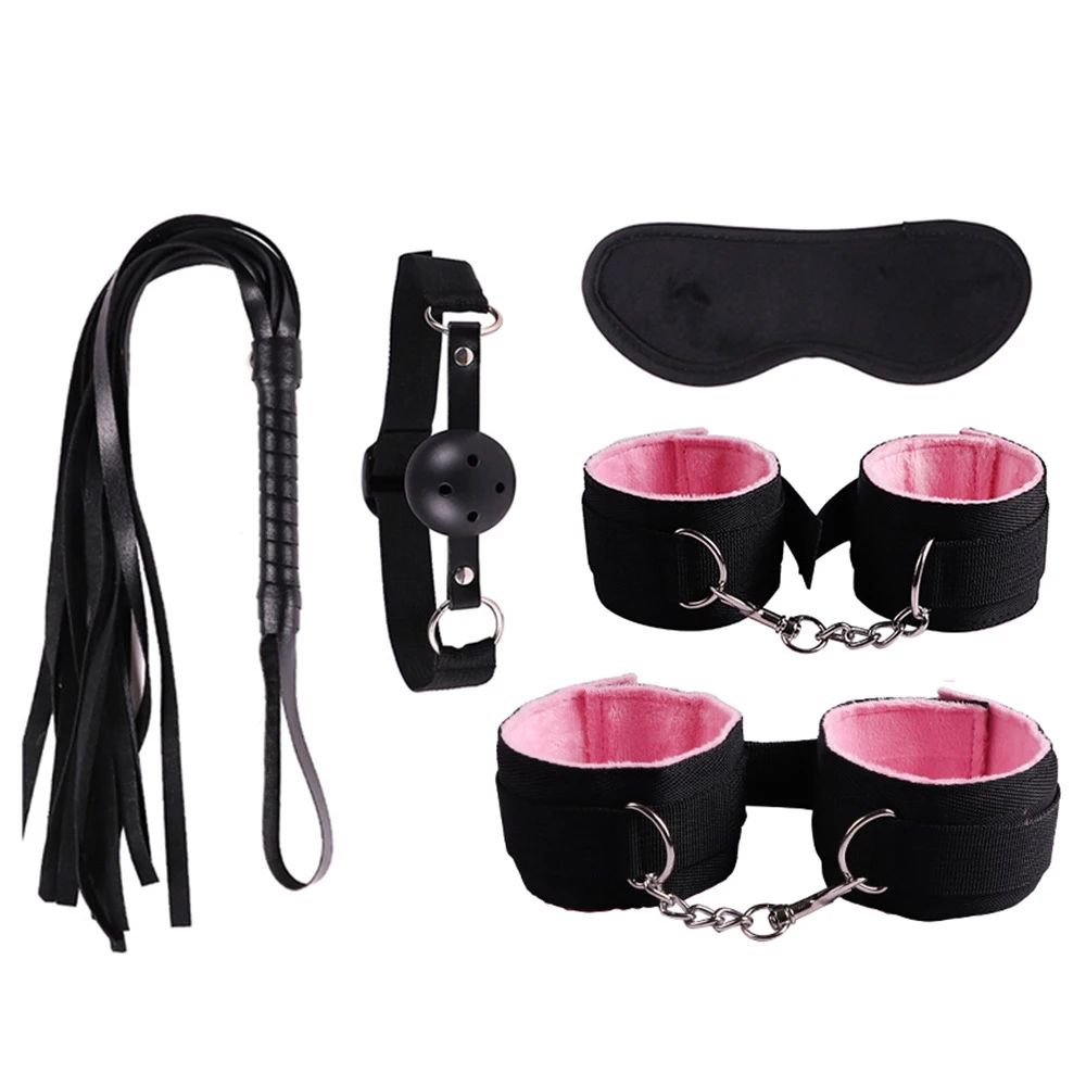 BDSM Sex Bondage Kit Toy Adult Toys Starter Set Flirt Games Handcuffs Whip Nipples Blindfold Sexe Jouets bdsm Acessorios | Красота и