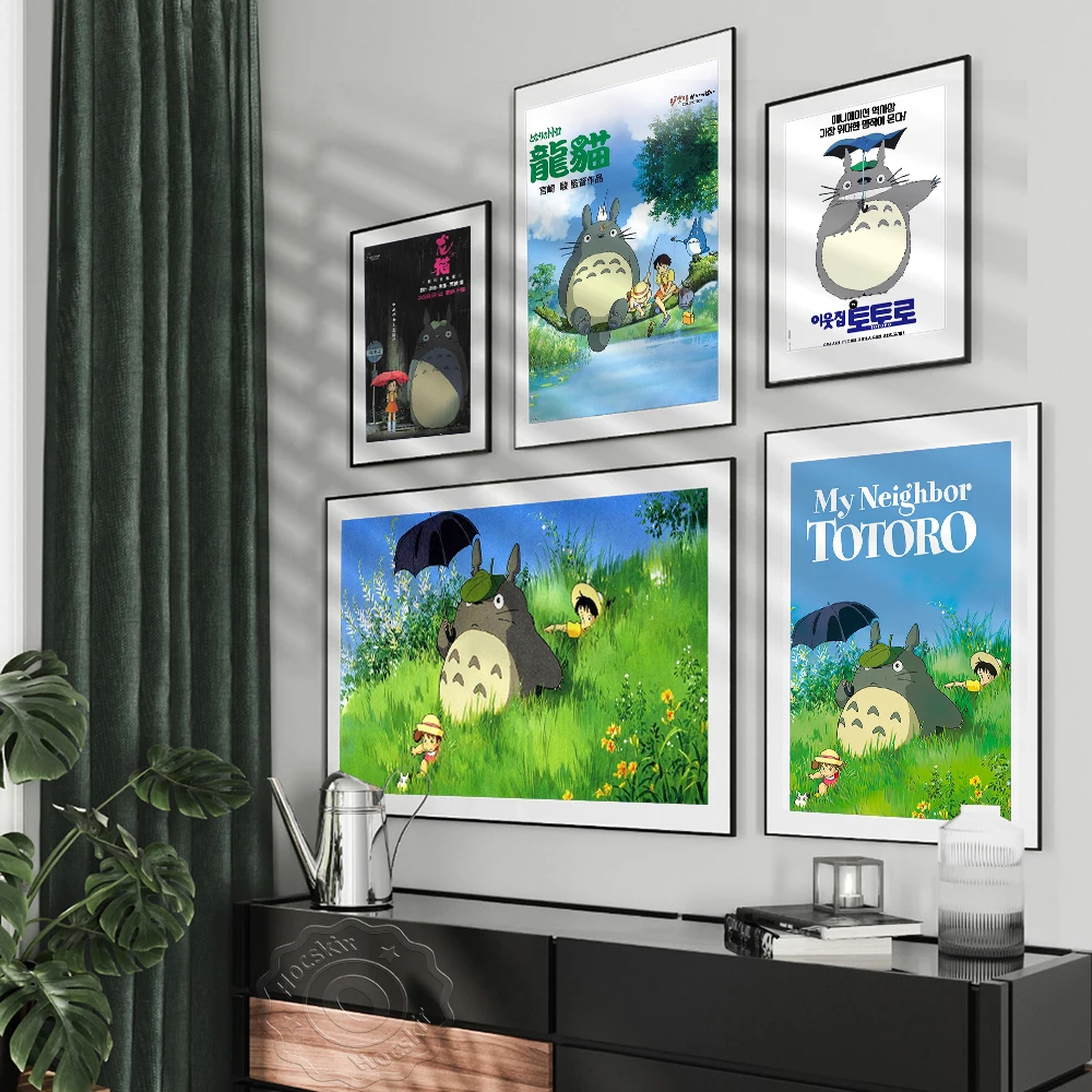 Miyazaki Hayao фильм Мой сосед постер Тоторо аниме ретро настенные художественные