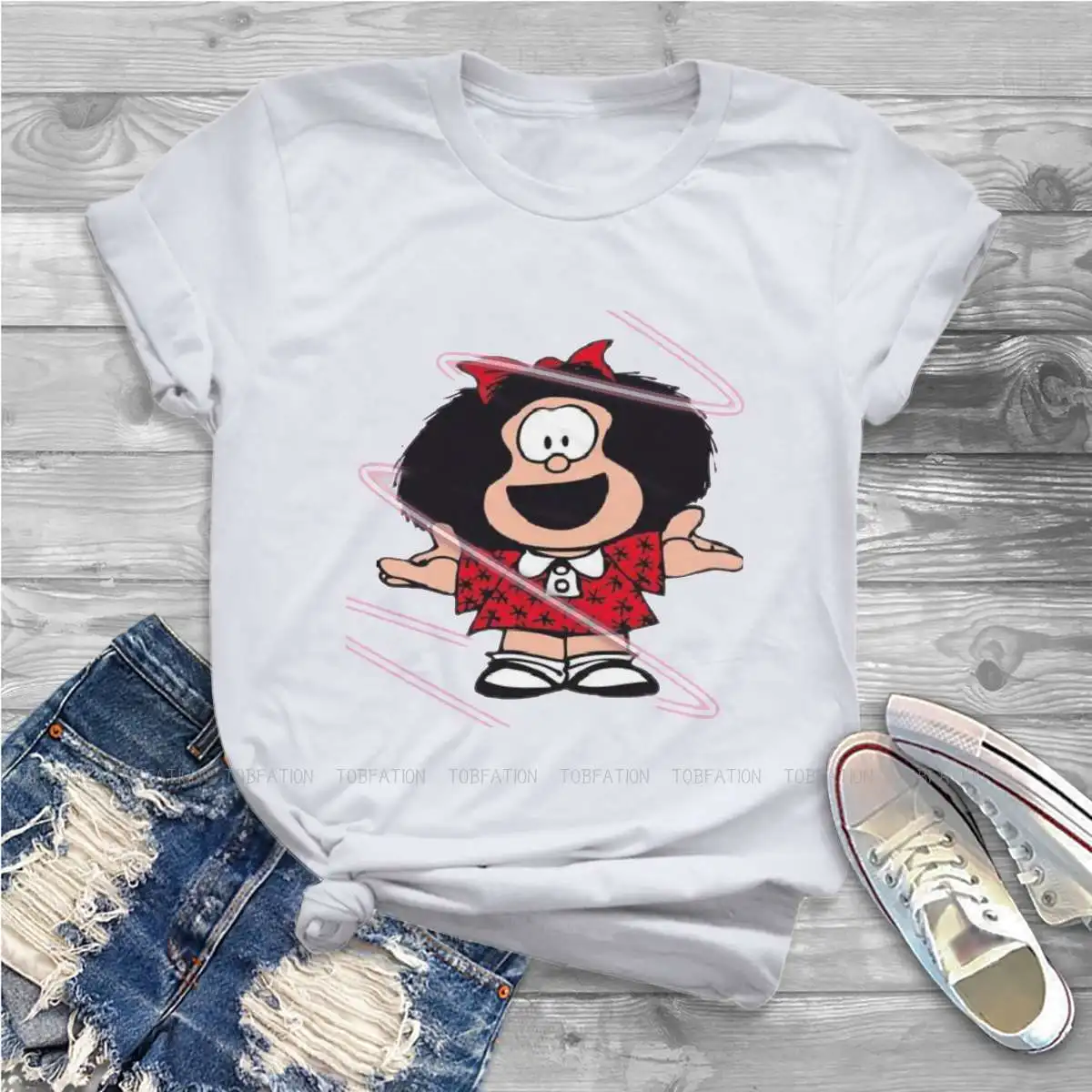 Happy Feminine Shirts Mafalda Quino Comics Manga Girl T-shirt Kawaii Vintage Female Top
Happy Feminine Shirts Mafalda Quino Comics Manga Girl T-shirt Kawaii Vintage Female Top