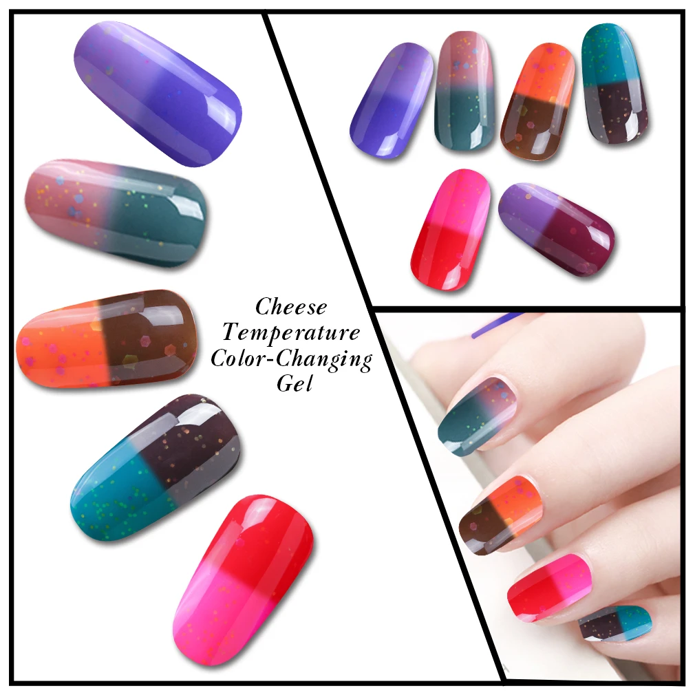 CLAVUZ 8ML 6Pcs Set Cheese Chameleon Temperature Change Color Gel Polish Mood Color Changing DIY Nail Art UV Gel Polish Box Gift
CLAVUZ 8ML 6Pcs Set Cheese Chameleon Temperature Change Color Gel Polish Mood Color Changing DIY Nail Art UV Gel Polish Box Gift