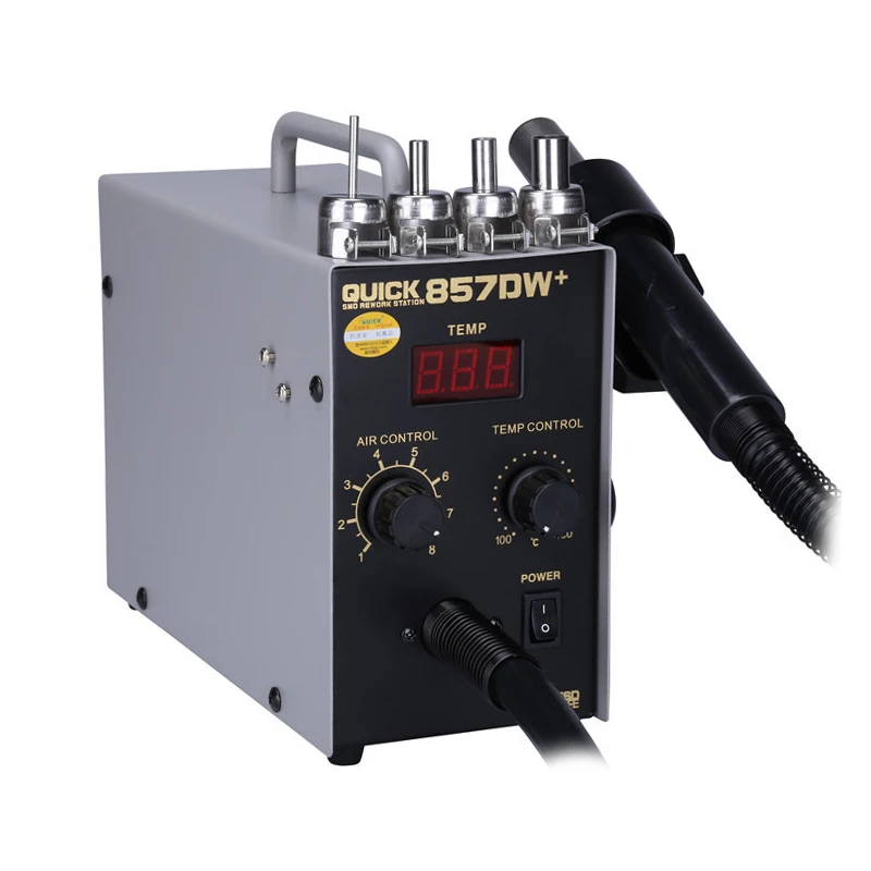 Паяльная станция QUICK 857DW + 580 Вт с нагревателем Bga, паяльная станция для ремонта телефонов, Воздушный пистолет SMD, станция для горячей переделки
Паяльная станция QUICK 857DW + 580 Вт с нагревателем Bga, паяльная станция для ремонта телефонов, Воздушный пистолет SMD, станция для горячей переделки