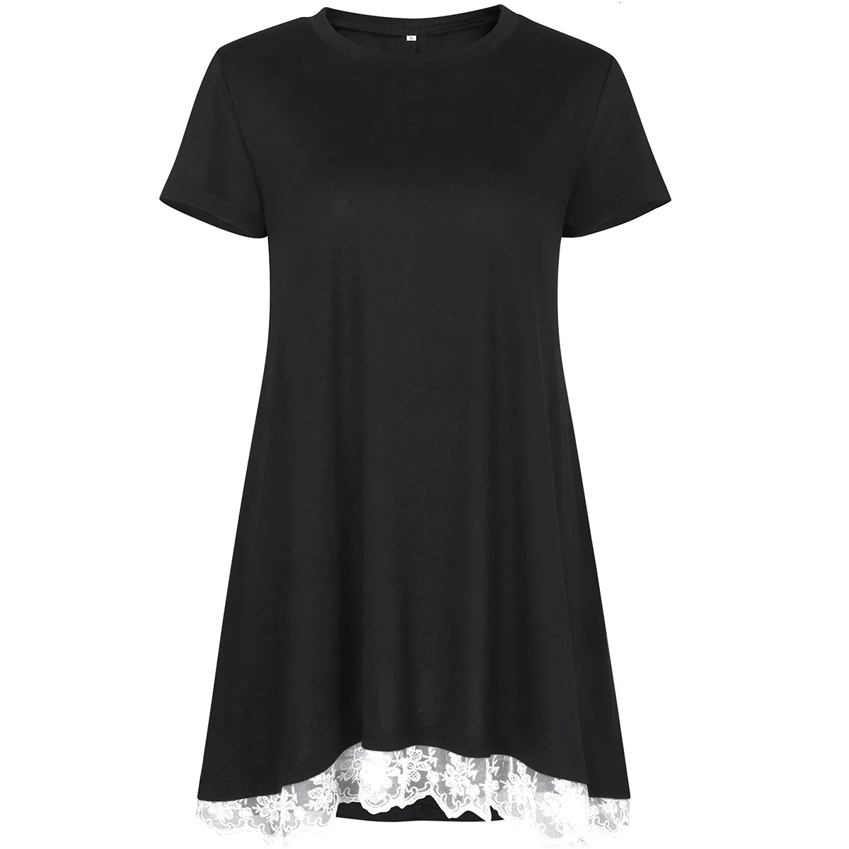 Suit-dress T Shirt Jacket Short Sleeve Tshirt Women Round Neck Split Joint Lace Summer Top T-shirt Female
Suit-dress T Shirt Jacket Short Sleeve Tshirt Women Round Neck Split Joint Lace Summer Top T-shirt Female