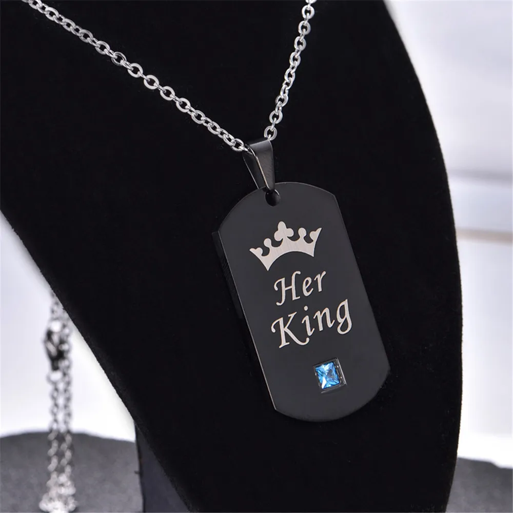 316L Stainless Steel Letter Pendant Her King His Queen Fashion Crown Couple Necklace No Fade
316L Stainless Steel Letter Pendant Her King His Queen Fashion Crown Couple Necklace No Fade