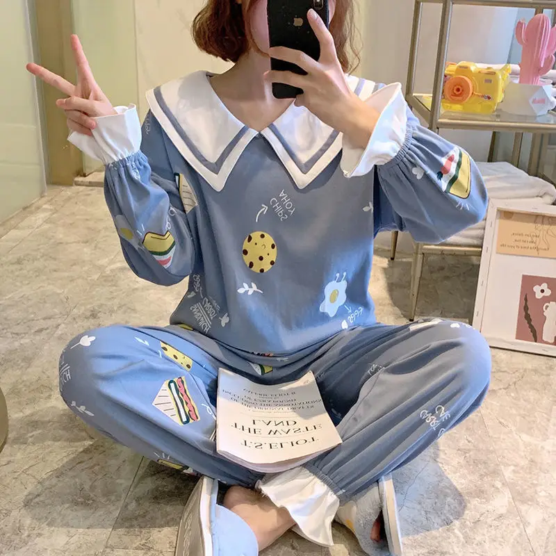 Pajama Sets Women Trim Printed Ruffled Bow Full-length Princess Cute Sleepwear Lady Korean-style Soft Skin-friendly Nightwear
Pajama Sets Women Trim Printed Ruffled Bow Full-length Princess Cute Sleepwear Lady Korean-style Soft Skin-friendly Nightwear