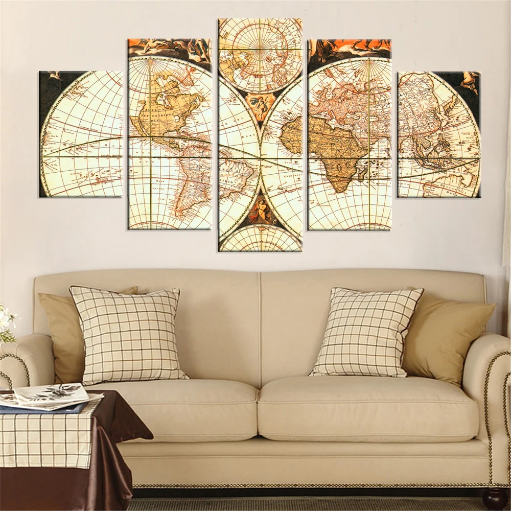 5 Pieces Wall Art Canvas Painting World Map Poster Modern Home Decoration Modular Living Room Bedroom Pictures Framework
5 Pieces Wall Art Canvas Painting World Map Poster Modern Home Decoration Modular Living Room Bedroom Pictures Framework
