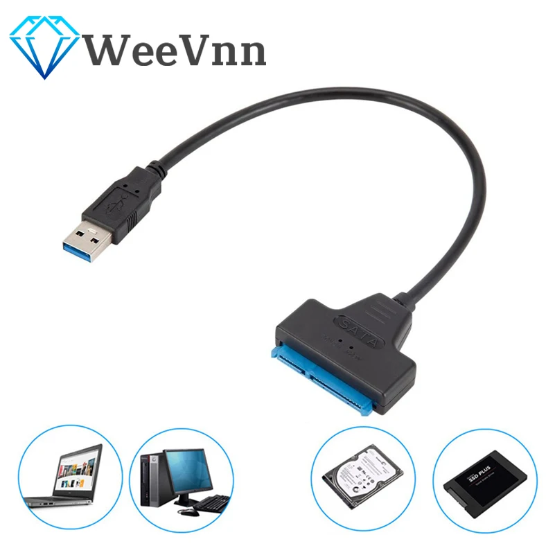 USB3.0 TO SATA Cabel Adapter USB3.0 To 2.5 Inches SATA 22 Pin Hard Disk SATA TO USB Converter Support 2.5'' HDD SSD Hard Driver
USB3.0 TO SATA Cabel Adapter USB3.0 To 2.5 Inches SATA 22 Pin Hard Disk SATA TO USB Converter Support 2.5'' HDD SSD Hard Driver
