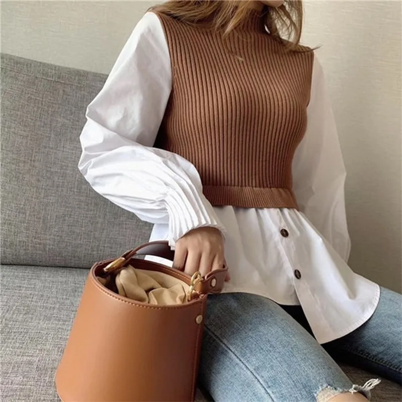 2021 New Winter Patchwork Chic All-match Casual Fashion Sweater Elegant Fashion Termperament Pullovers Simple Winter Top Classic
2021 New Winter Patchwork Chic All-match Casual Fashion Sweater Elegant Fashion Termperament Pullovers Simple Winter Top Classic