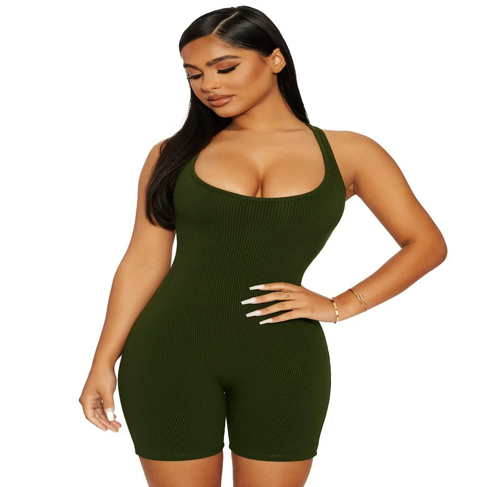 DISEYAR Basic Striped Sleeveless Halter Solid Playsuit For Women Backless Ribbed Skinny Bodycon Sport Street Clubwear Bodysuits
DISEYAR Basic Striped Sleeveless Halter Solid Playsuit For Women Backless Ribbed Skinny Bodycon Sport Street Clubwear Bodysuits