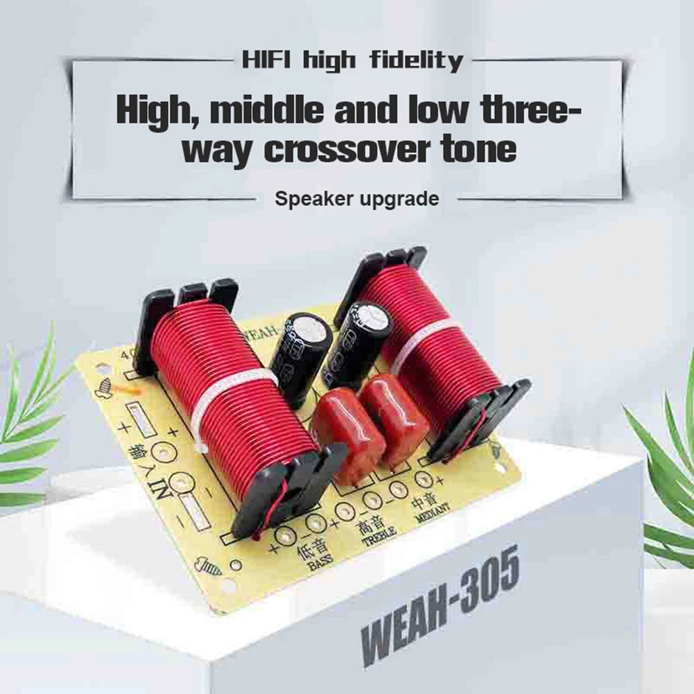 WEAH-305 3 Way Audio Speaker Crossover Circuit Treble Midrange Bass Module Frequency Divider Home Loudspeaker Filter Refit
WEAH-305 3 Way Audio Speaker Crossover Circuit Treble Midrange Bass Module Frequency Divider Home Loudspeaker Filter Refit