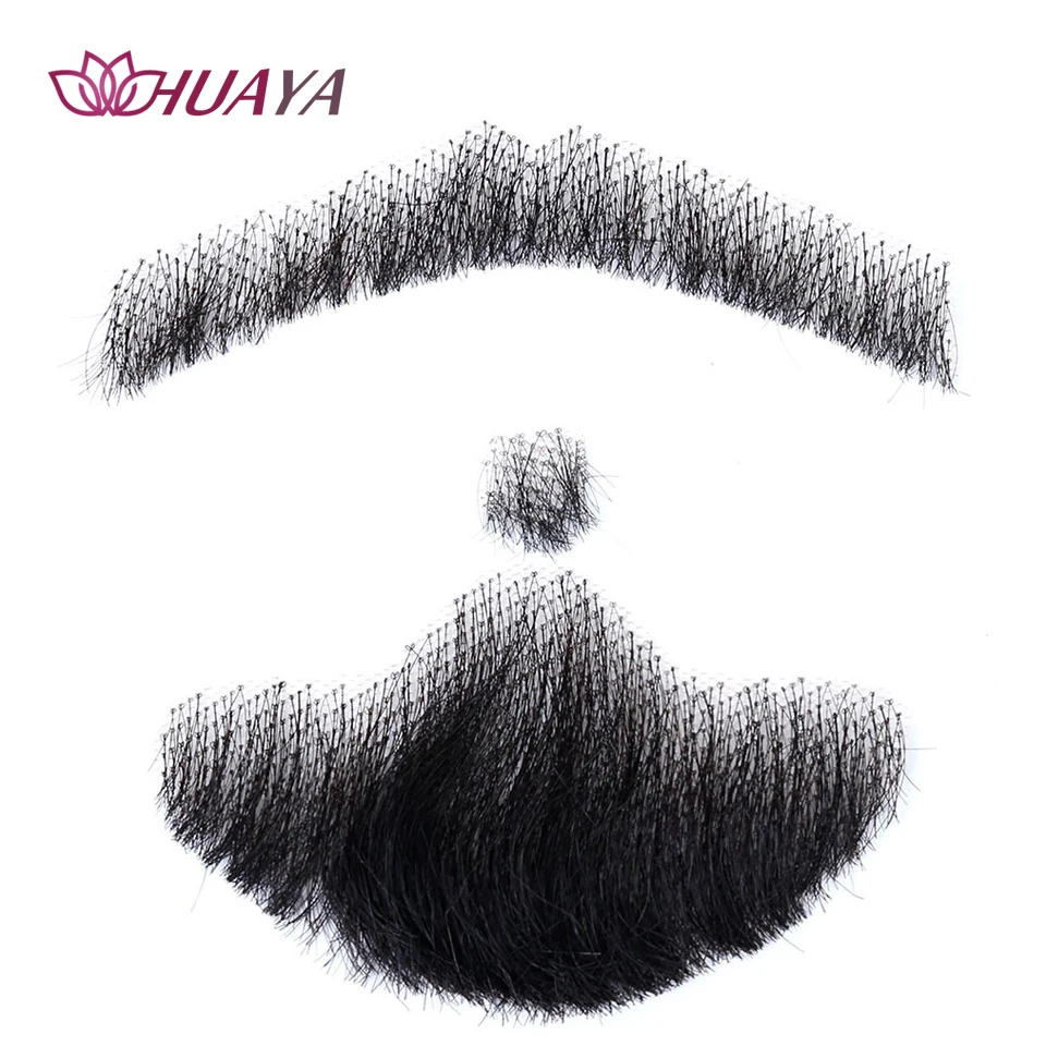 HUAYA Beard Fake For Men Mustache Hand Made Synthetic Lace Invisible Beards Daily Cosplay | Шиньоны и парики