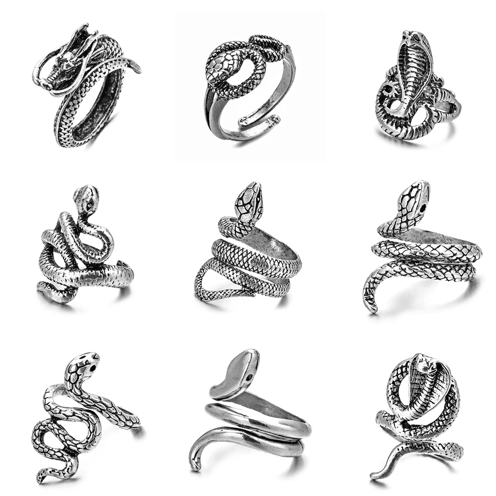 Retro Punk Snake Ring for Men Women Exaggerated Antique Silver Color Opening Adjustable Rings Anillo Hombre Bijoux
Retro Punk Snake Ring for Men Women Exaggerated Antique Silver Color Opening Adjustable Rings Anillo Hombre Bijoux
