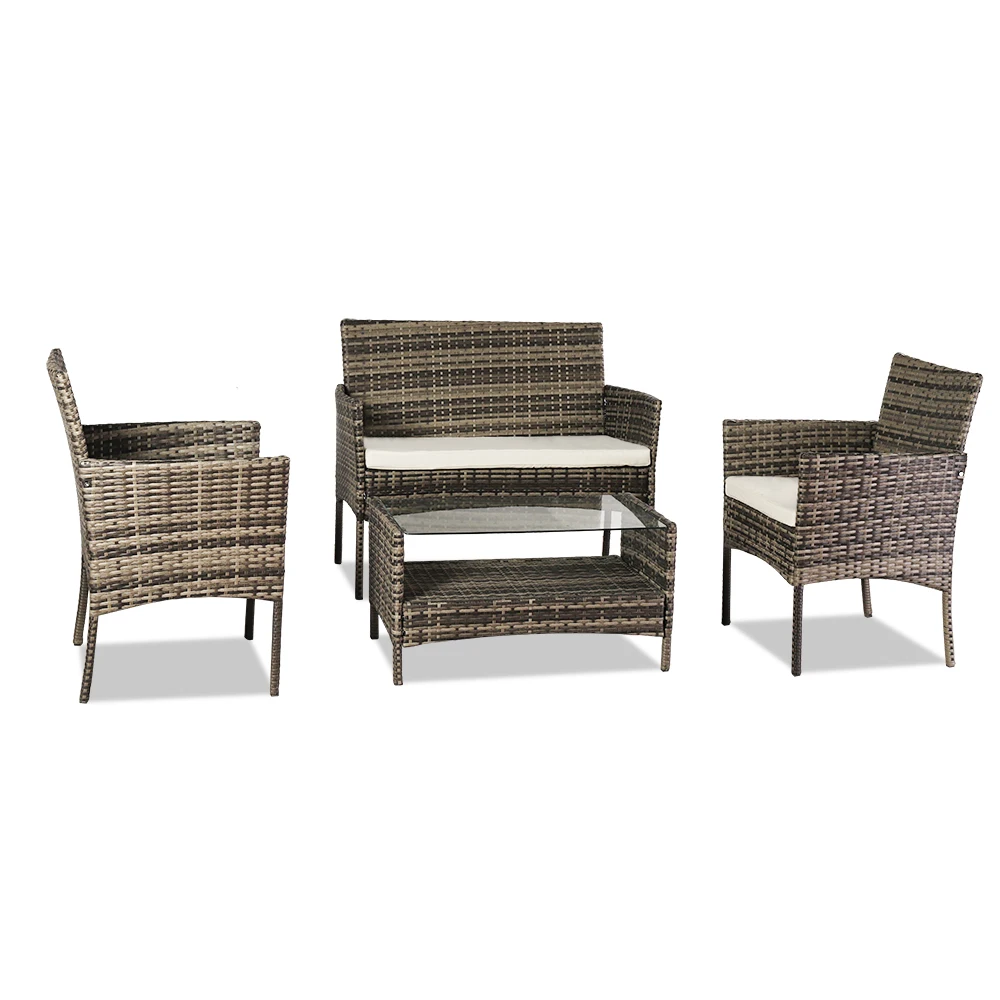 Outdoor Patio Leisure Rattan Furniture 4-Piece Set Including 1 Big 2 Small Sofas 1 Double Coffee Table Grey/Brown/Black US-Stock
Outdoor Patio Leisure Rattan Furniture 4-Piece Set Including 1 Big 2 Small Sofas 1 Double Coffee Table Grey/Brown/Black US-Stock