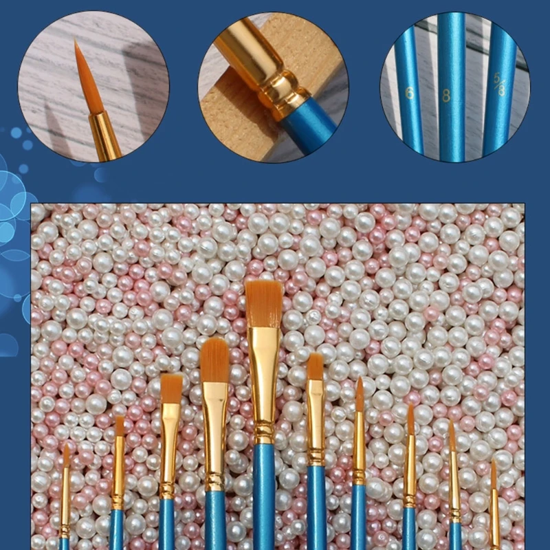 10pcs/set Watercolor Oil Acrylic Artist Paint Brushes Nylon Hair Painting Brush Q1JC
10pcs/set Watercolor Oil Acrylic Artist Paint Brushes Nylon Hair Painting Brush Q1JC