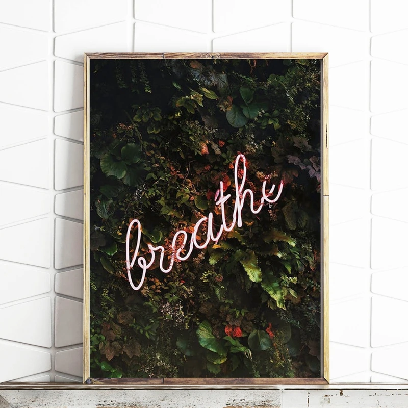 Canvas Painting Breathe Neon Sign with Tropical Plants Print Neon Wall Art Picture Botanical Poster Home Room Decoration
Canvas Painting Breathe Neon Sign with Tropical Plants Print Neon Wall Art Picture Botanical Poster Home Room Decoration