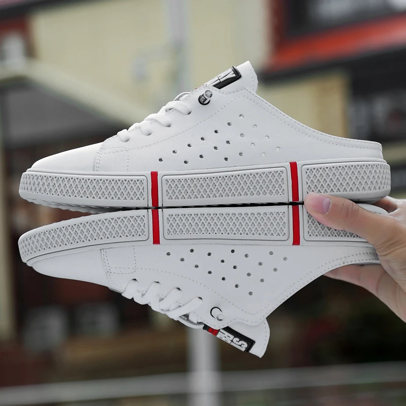 New Arrival Men Leather Shoes Half Drag Adult Casual Flat Shoes Black White Half Slippers Mens Fretwork Walking Shoes For Man
New Arrival Men Leather Shoes Half Drag Adult Casual Flat Shoes Black White Half Slippers Mens Fretwork Walking Shoes For Man